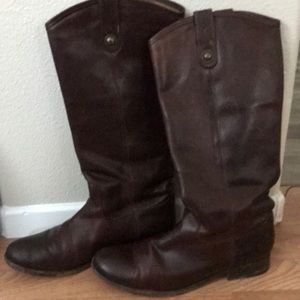 Frye Dark Brown Melissa Riding Boots Sz 10 - image 1